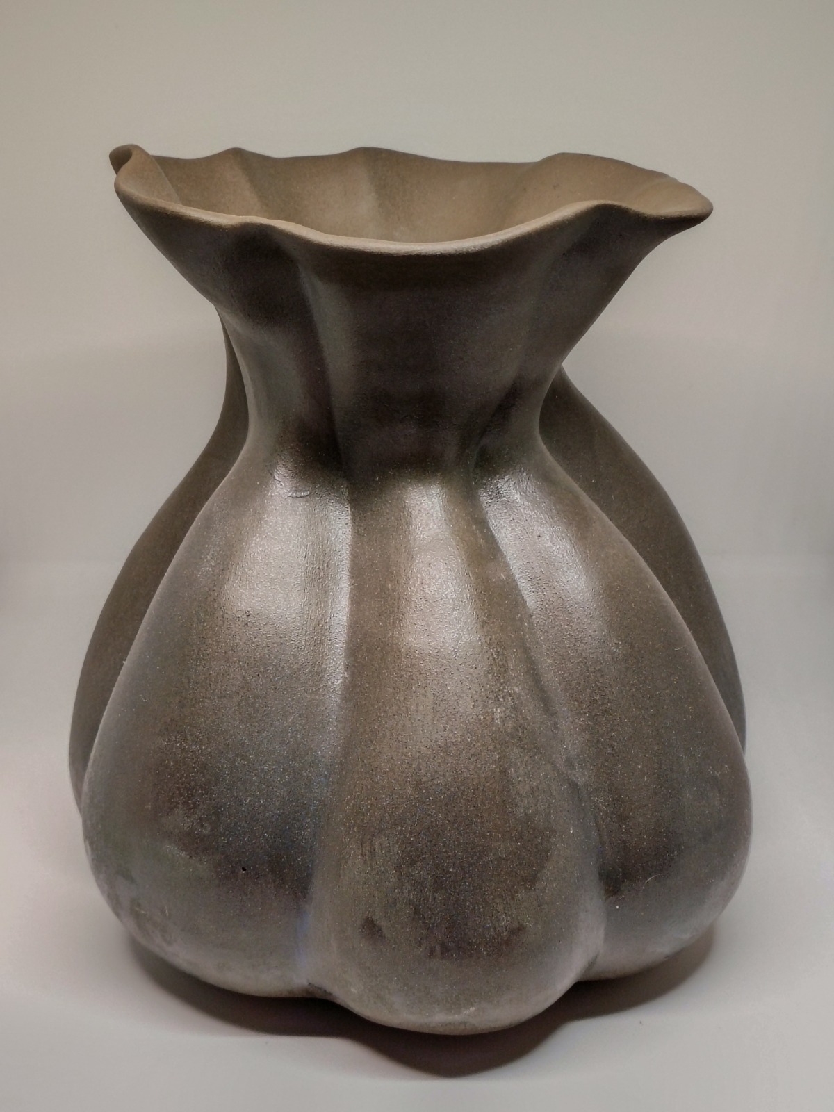 Jarrón Calabaza Flor Gris